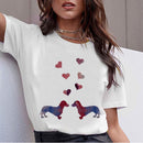 Ladies Harajuku Cute French German Shepherd T-shirt