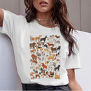 Ladies Harajuku Cute French German Shepherd T-shirt