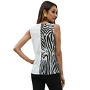 Ladies Two Tone Stitching Bow Camisole T Shirt