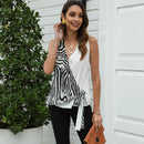 Ladies Two Tone Stitching Bow Camisole T Shirt