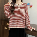 Ladies' Loose Round-neck Long-sleeve Knitted Sweater