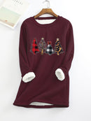 Ladies Christmas plus velvet base shirt