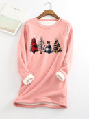 Ladies Christmas plus velvet base shirt