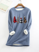 Ladies Christmas plus velvet base shirt