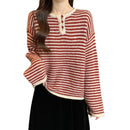 Ladies' Loose Round-neck Long-sleeve Knitted Sweater