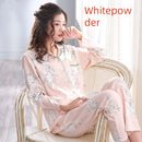 Pajamas Women'S Spring And Autumn Pure Cotton LongSleeved Thin Pajamas Suit Autumn Ladies Confinement Clothes Home Wear Pajamas