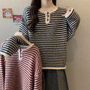 Ladies' Loose Round-neck Long-sleeve Knitted Sweater